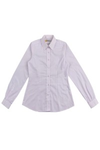 訂購白色純色女裝襯衫    設計修身修腰女裝襯衫    團隊制服   恤衫專門店   透氣   舒適      R377